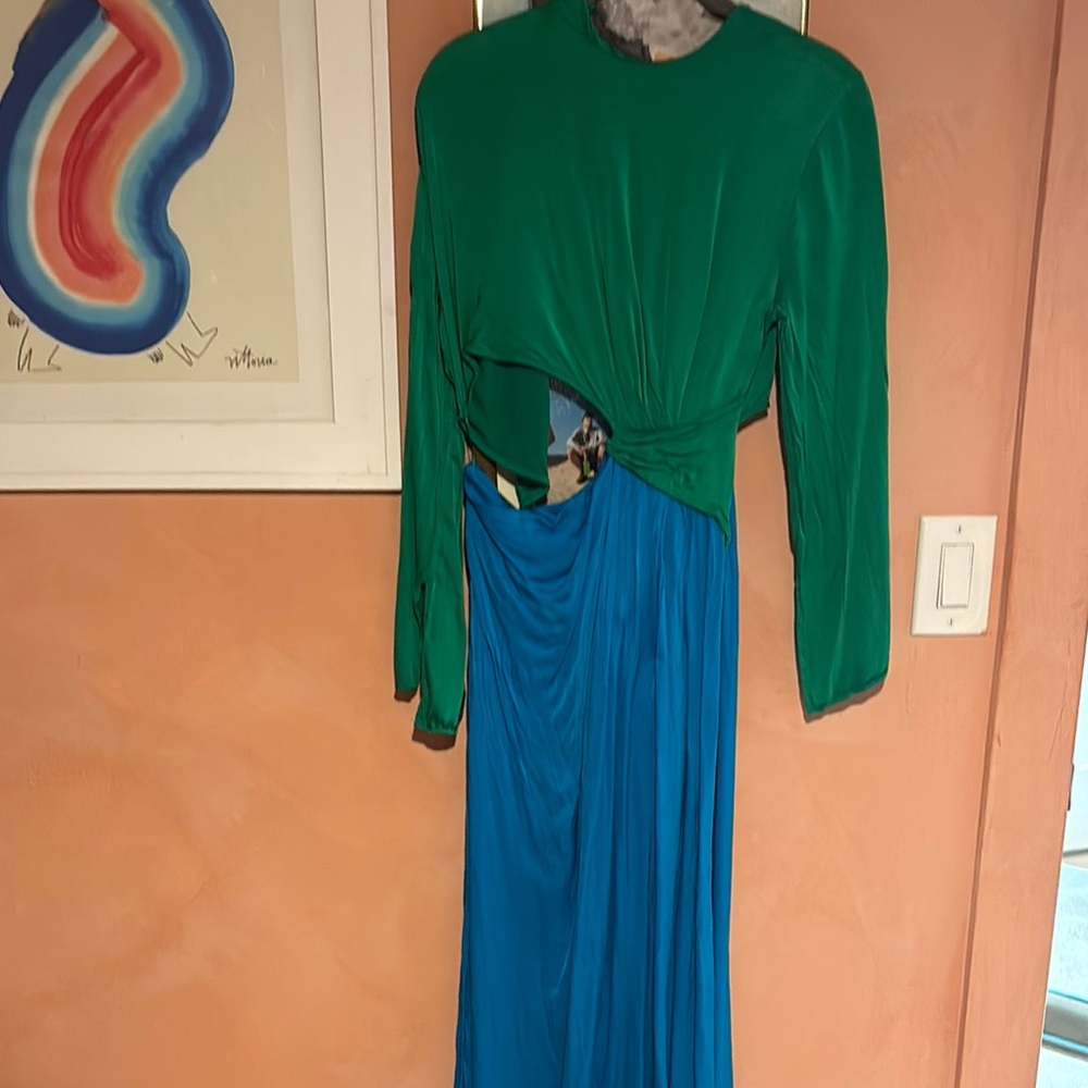 Topshop Green and Blue Women's Dress
